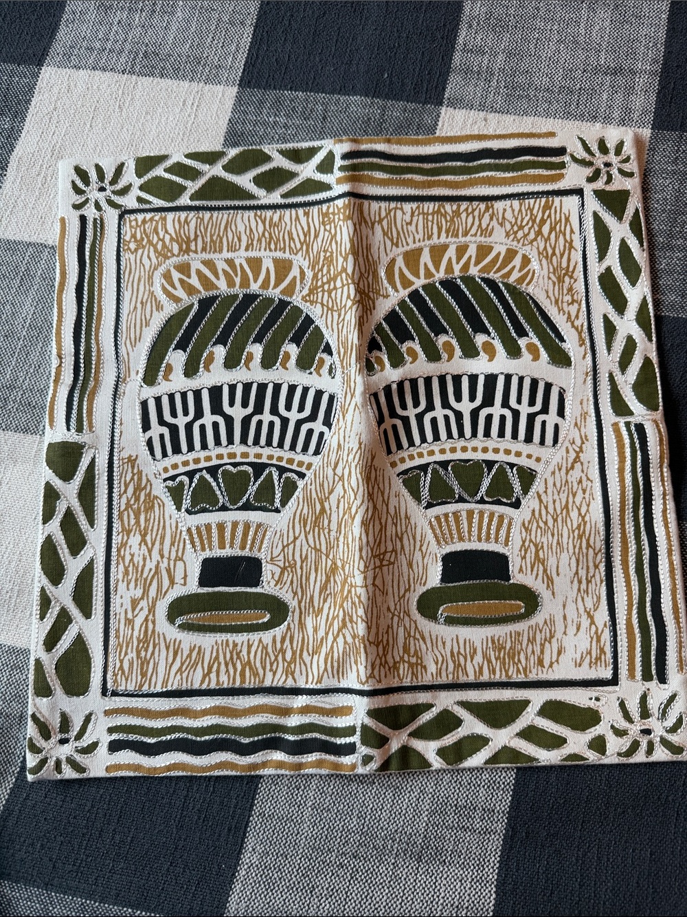 Decorative Green and Gold Accent Pillow Cover